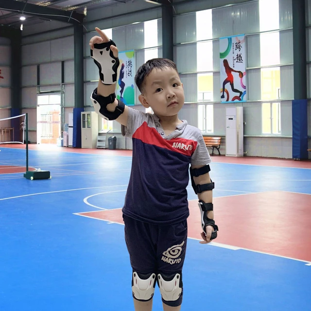 Enfants Genou genouillères Protège-poignet Ensemble Sangle réglable pour  les sports de skateboard