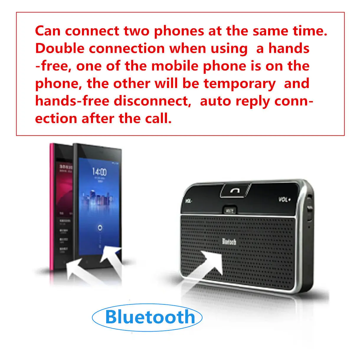 Автомобильный комплект клип Hands free стерео беспроводной Bluetooth 4,0 динамик телефон динамик
