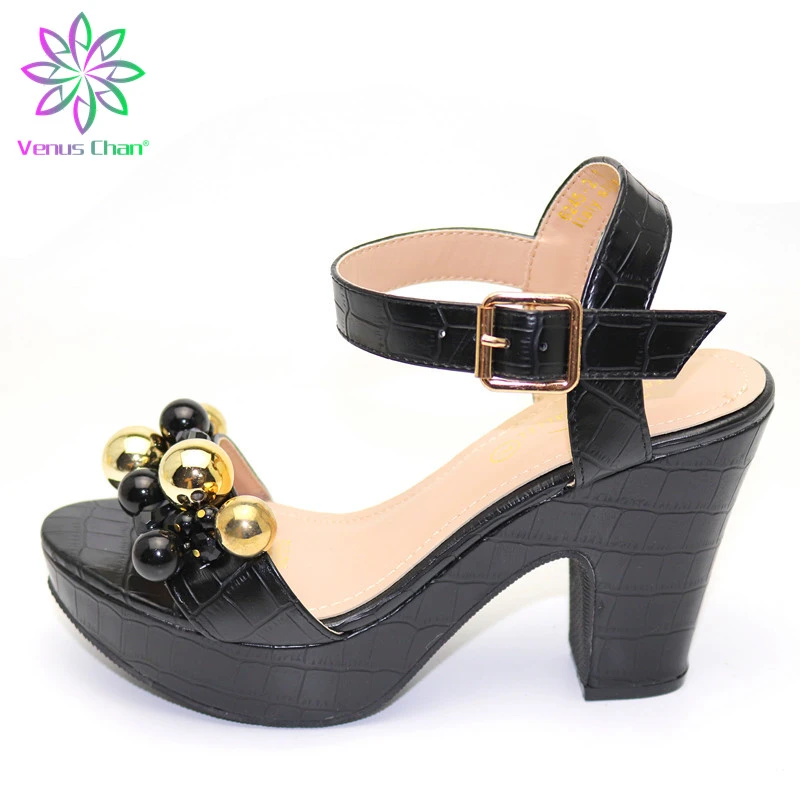 high heels in black color