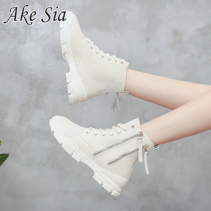 

New Shoes Women Tooling Boots High Top Lace-up Flat Ankle Boots Wear Resistant Antiskid Retro Solid High Quality Female Footwear