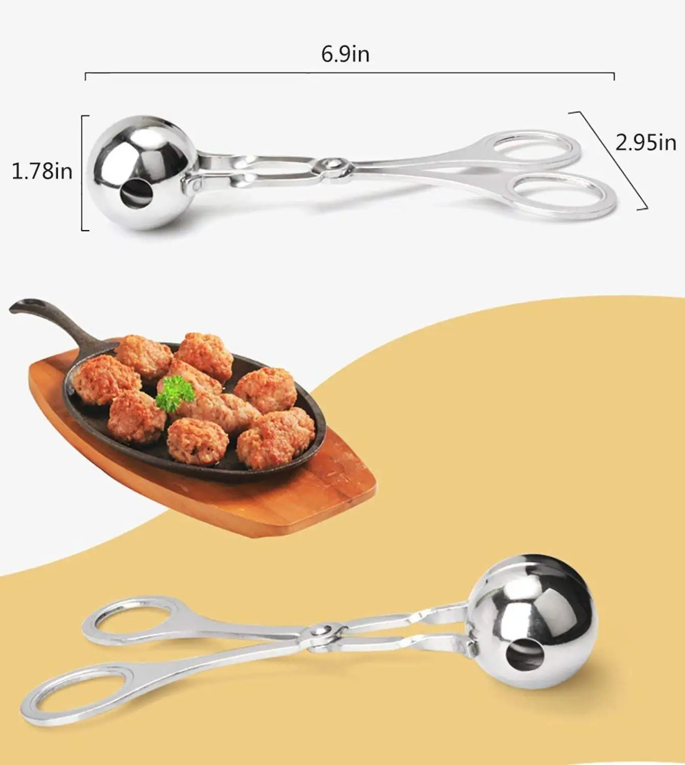 Нержавеющая сталь мясо балетное, профессиональный печенья тесто, Фрикаделька сфере плесень мяч чайник для торта Премиум Кухня инструмент 2 штуки в упаковке