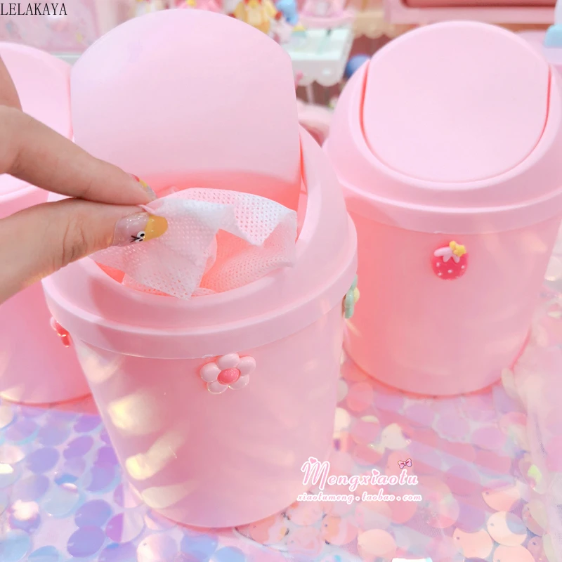 Oarencol Strawberry Cute Car Trash Can, Pink Fruit Foldable