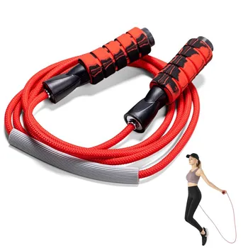 

Crossfit 2.8m Speed Rope with Anti-Slip Handle Bold Adjustable Weavon Jump Rope Bidirectional Bearing for Cardio Fitness Workout