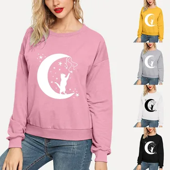 

2020 NEW Pattern Printing Crewneck Long Sleeve Casual Wear Women C106