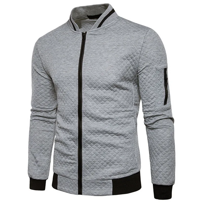 color 3 WENYUJH тренд белые модные мужские куртки одежда с длинным рукавом мужская куртка на молнии с Аргайлом повседневная куртка - Цвет: color 3