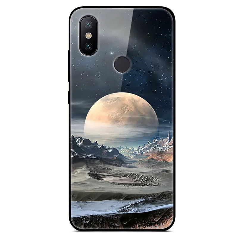 29 Для Fundas Xiaomi mi A2 чехол из закаленного стекла Жесткий Чехол для Xiaomi mi A2 Lite чехол Космическая Звезда силиконовый бампер mi A2 mi A3 - Цвет: 29