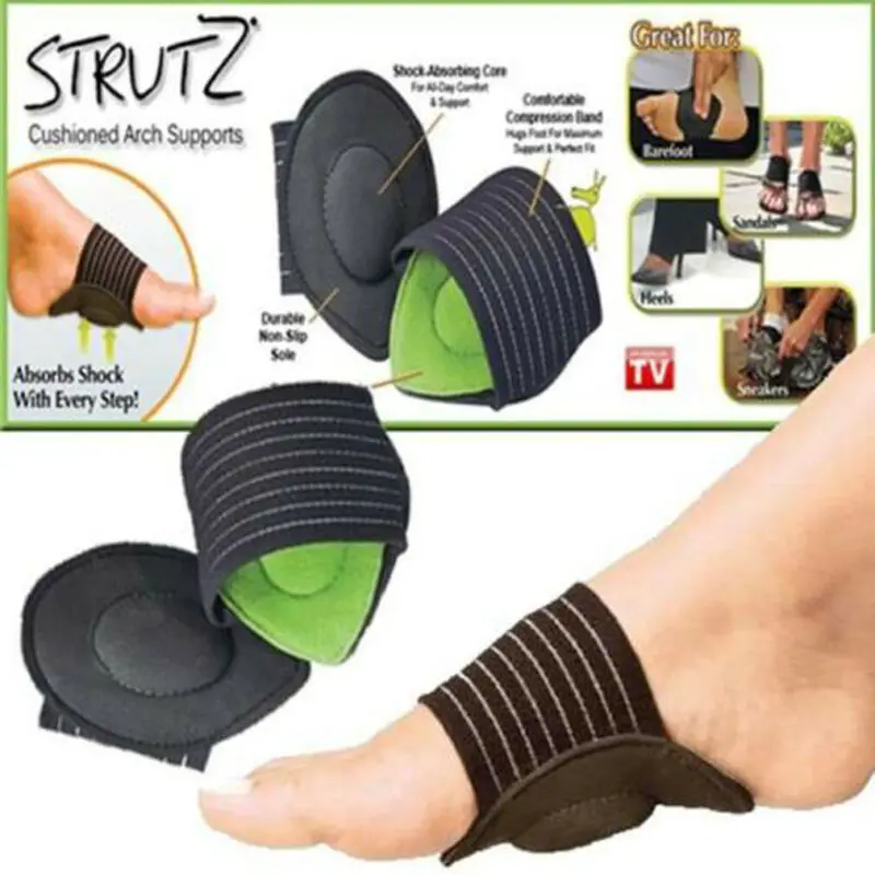 

2019 1 Pair Foot Support Strutz Cushioned Insoles Arch Helps Decrease Plantar Fasciitis Pain