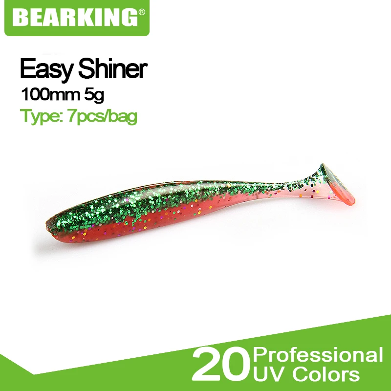 2019 BEARKING Shiner 100 мм Φ 7 искусственный силиконовый червь для ловли окуня щуки гольяна
