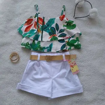 

Pudcoco Newest Fashion Summer Toddler Baby Girl Clothes Off Shoulder Ruffle Sling Crop Tops Short Pants 2Pcs Outfits Clothes