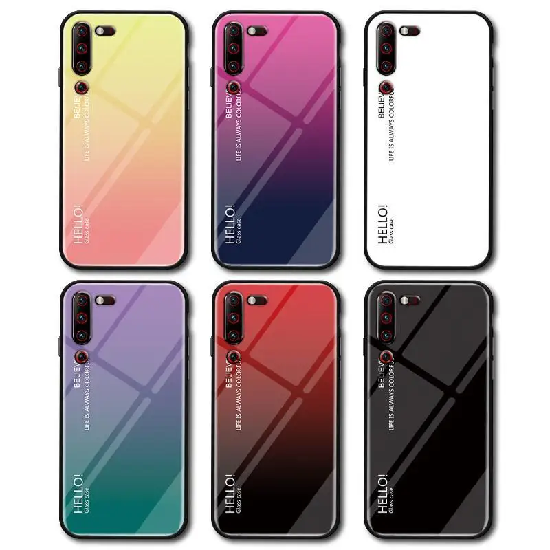 Luxury Fashion Gradient Tempered Glass Case For Lenovo Z5S Protective Back Cover case Z6 Lite Z6Pro phone shell capa |