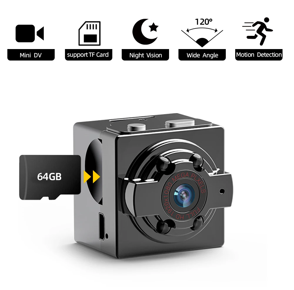 SDETER Mini Camera Camcorders 720P Camera Sport DV IR Night Vision Motion Detection Small Camcorder DVR Video Recorder Camera