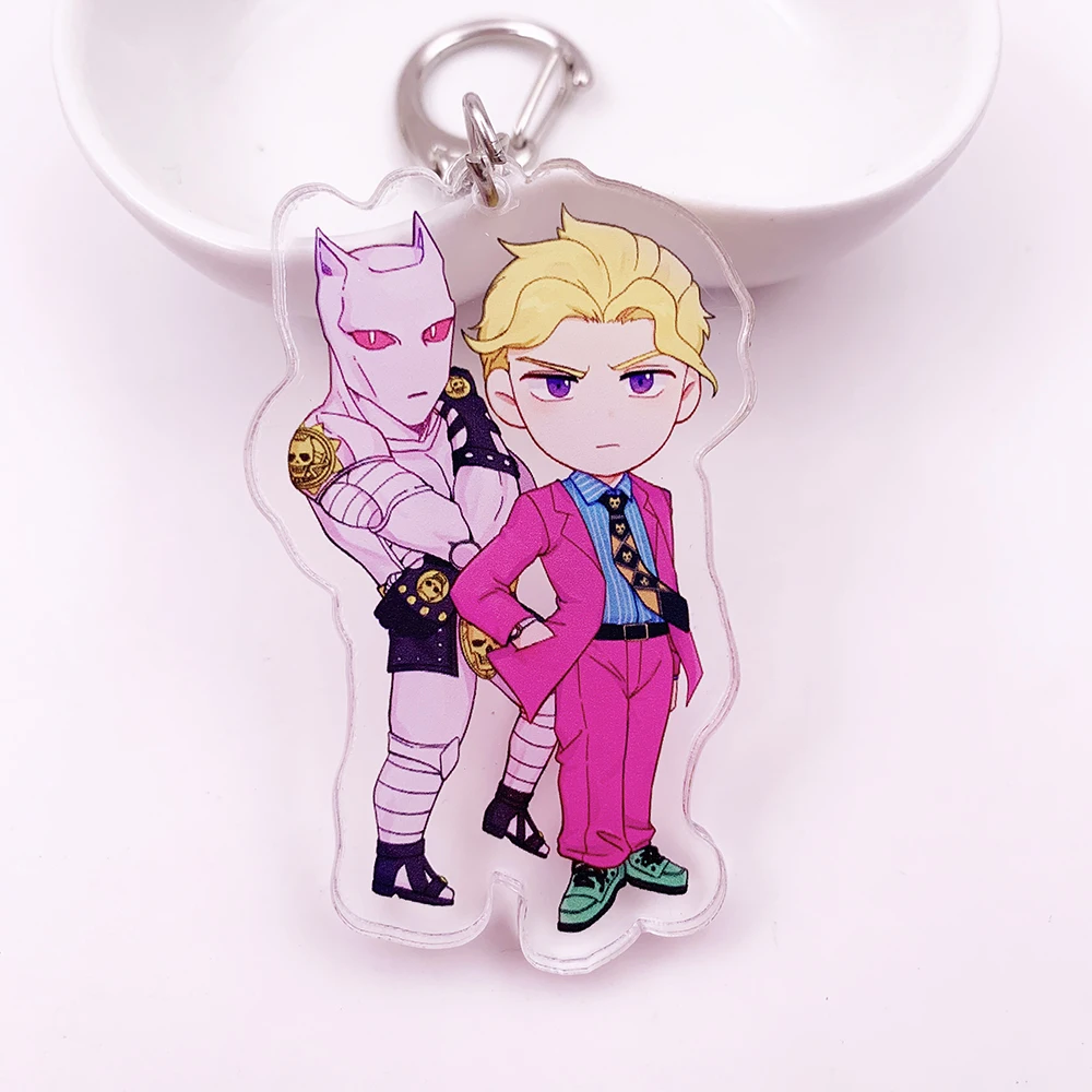 Аниме Jojos Необычные Приключения брелок Двусторонняя фигурка Kujo Jotaro Кира Yoshikage Цезарь акриловый брелок Коллекция подарок - Цвет: K0018-3