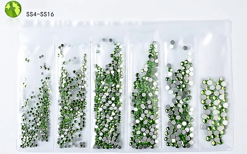 FlorVida 6 сетки/упаковка горный хрусталь смешивает 6 размер цвет горный хрусталь декоративный камень для ногтей 3D украшение для ногтей Стразы для ногтевого дизайна