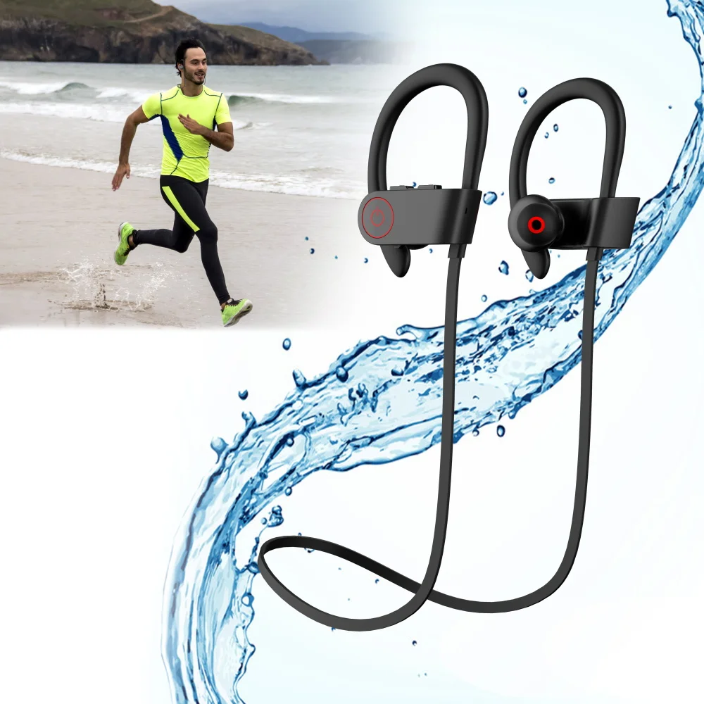 Беспроводные Bluetooth наушники, Bluetooth 5,0, гарнитура с ушным крюком, водонепроницаемые, спортивные, стерео, Bluetooth, наушники с микрофоном, A8