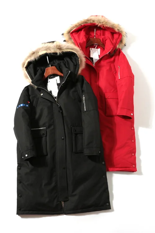 

Q915 2018 Winter New Style Korean-style Thick Coat WOMEN'S Dress Fur Collar Hooded Mid-length Down Jacket Women's