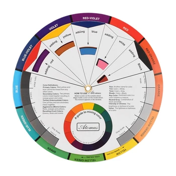 

Color Reference Card Color Mixing Learning Wheel for Tattoo Makeup Painting Lessons Color Matching Guide