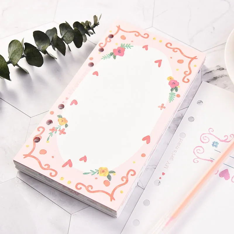 Sharkbang 101 Sheets A5 A6 A7 Loose Leaf Notebook Girls's Mind Refill Spiral Binder Inner Pages Line Grid Blank Agenda Full Set 3