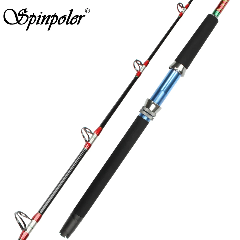 Spinpoler, мощная удочка для ловли троллингов, жесткая тяга, спиннинговая удочка 1,65 м, 1 шт., трубчатая Удочка с 5 направляющими
