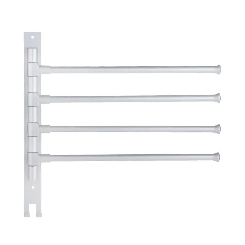 4Arms Rotatable Towel Rack Space Aluminium Towel Hanging Bars Towel Storage With Hooks Bathroom Accessories photo
