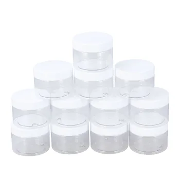 

12 Pcs Refillable Plastic Empty Clear Wide-mouth Containers Storage Bottles for Cosmetics Crafts Lotions