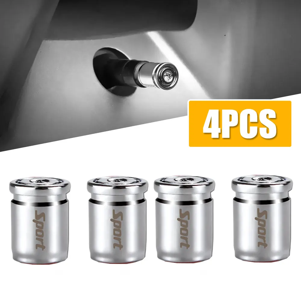 

4pcs Newest Titanium Black Car Styling Anti-theft Stainless Wheel Tire Valve Stem Caps Zinc Alloy Wheel Tire Stem Air Valve Caps