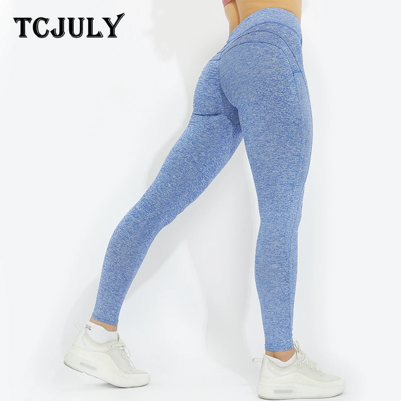 TCJULY спортивная одежда для женщин леггинсы спортзала однотонные с высокой талией