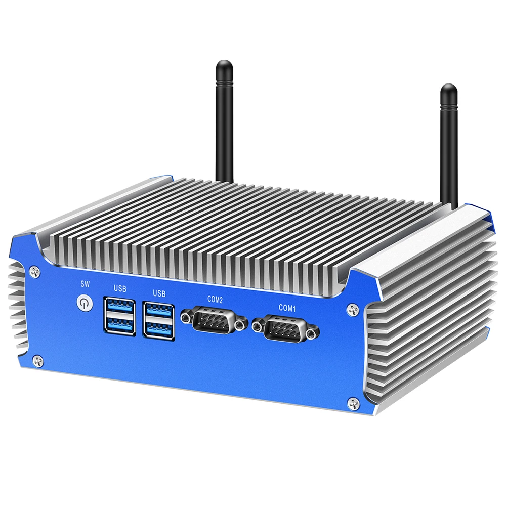 Безвентиляторный мини ПК Intel Core i7 4500U i5 4200U Dual Gigabit Ethernet RS232 HDMI VGA WiFi 4xUSB3.0 Windows 10