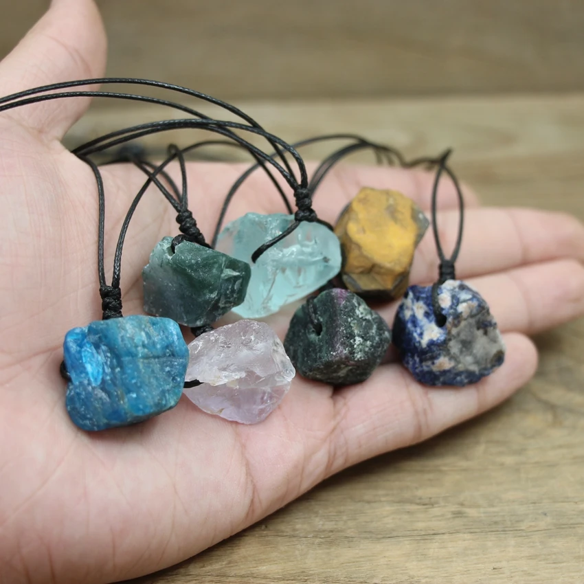 RAW Labradorite Pendant Necklace Reiki Energy Healing Crystal Magical Rock Stone