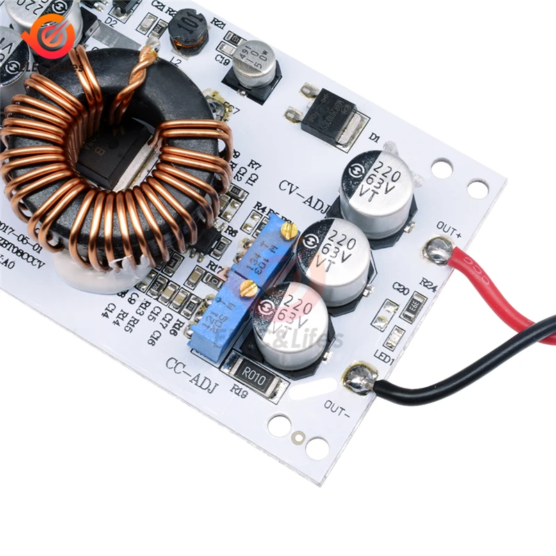 Алюминиевая пластина 600 Вт 10А DC-DC постоянное увеличение тока конвертер регулируемый Повышающий Модуль питания Светодиодный драйвер для Arduino