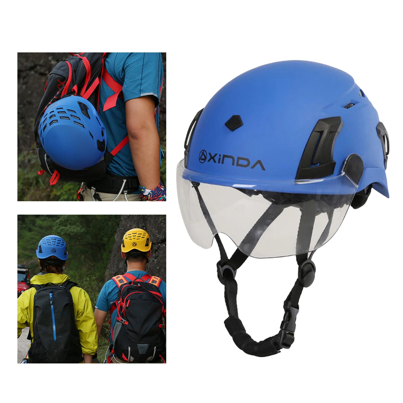 Details about   Working at Height Safety Helmet Rock Climbing Scaffolding Hard Hat w/Goggles 