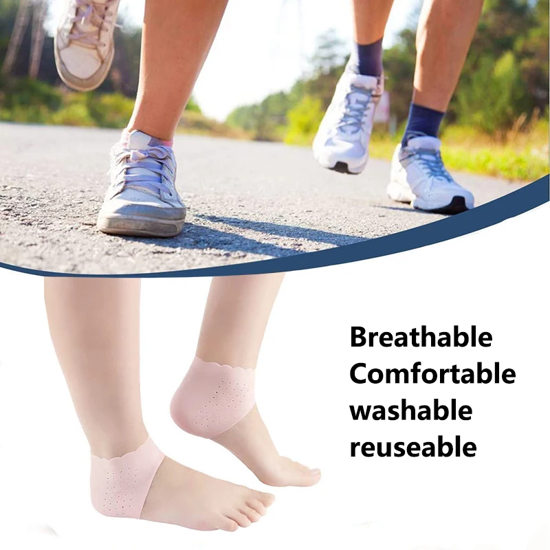 2Pcs Moisturizing Gel Heel Thin Socks Silicone Feet Care Socks with Hole Cracked Foot Skin Care Protectors Foot Care Tool