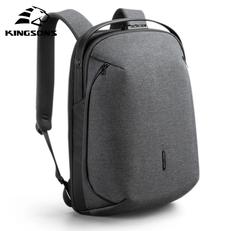 Kingsons 2020 New High-end Man Backpack Fit 15 inch Laptop USB Recharging Multi-layer Space Travel Waterproof Anti-thief Mochila