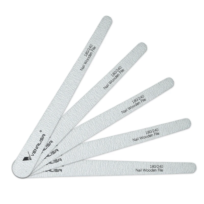 VENALISA Neue Nagel Dateien 5 Teile/los Nagel Holz Datei Kalk 180/240 Doppel Seite Schleifen Buffer Nail art Werkzeug Für UV gel Polnisch – Detail 4