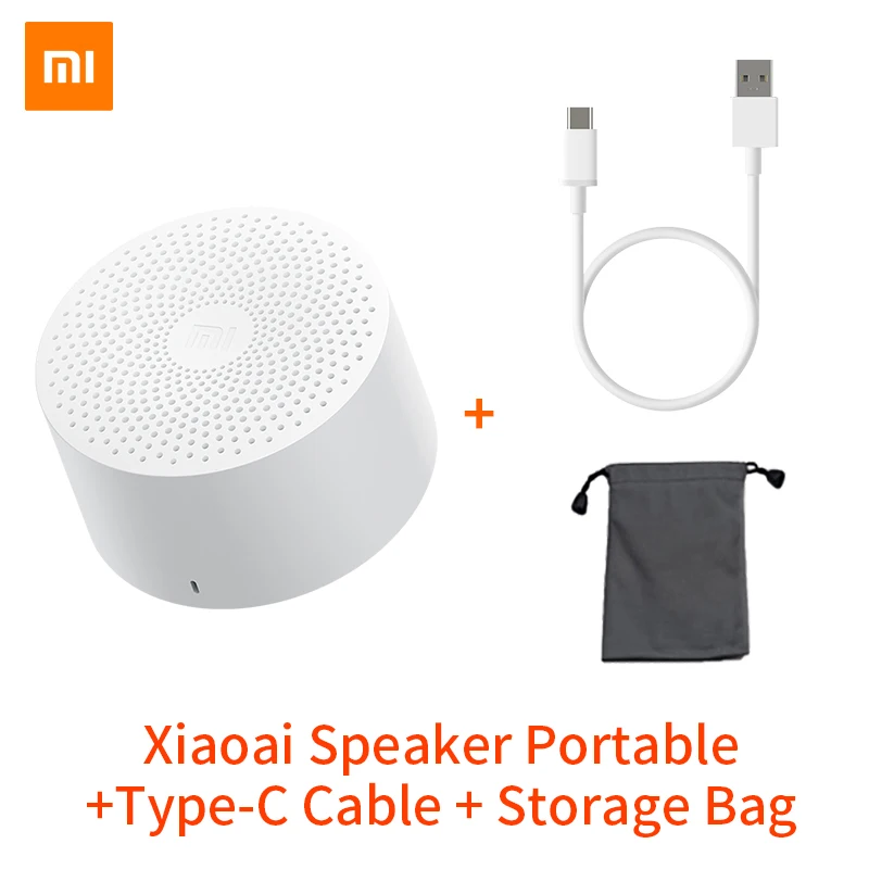 with Type C and Bag Xiaomi AI Bluetooth динамик портативный мини спортивный музыкальный аудио динамик жизнь водонепроницаемый Модный маленький динамик s AI динамик - Цвет: with Type C and Bag