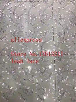 

stock 5yards/bag LF123# Mixed color embroidery vine pattern French minimalism style fabric used in wedding dresses