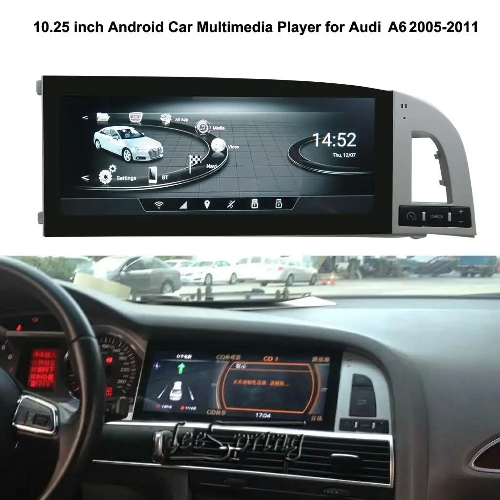 10 25 дюймовый автомобильный мультимедийный плеер Android для Audi A6 A6L 2005 2011