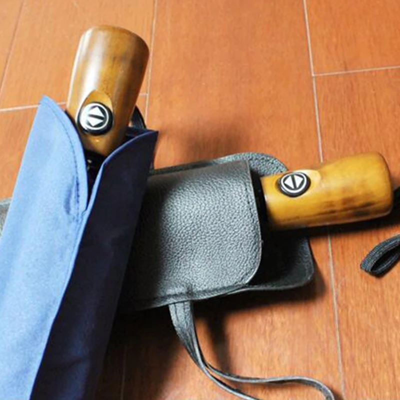 PU Leather Umbrella Cover Case Portable Waterproof Umbrella Storage Pocket Water Absorbent Bag