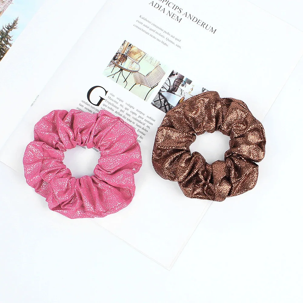Vintage Women Solid Color Hair Scrunchies Big Colorful Elastic Hair Bands Ponytail Holder Hair Accessories Headwear