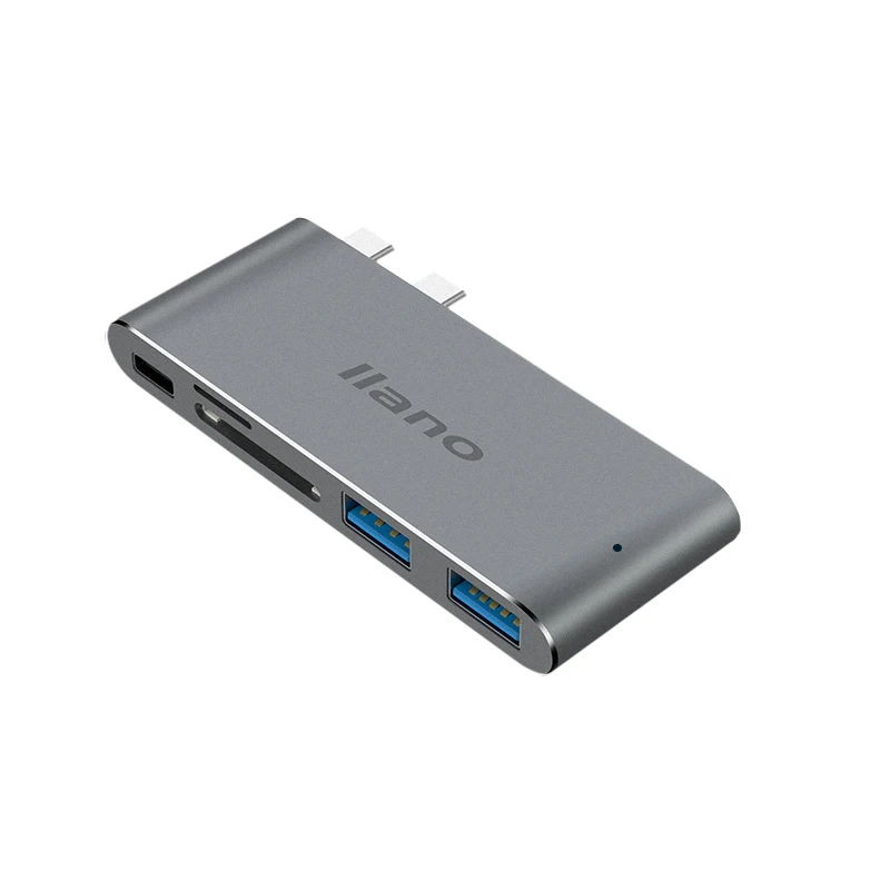 USB C концентратор двойной тип C к Мульти USB 3,0 для MacBook Pro адаптер Thunderbolt 3 док-станция USB-C 3 разветвитель порт USB-C концентратор SD кард-ридер