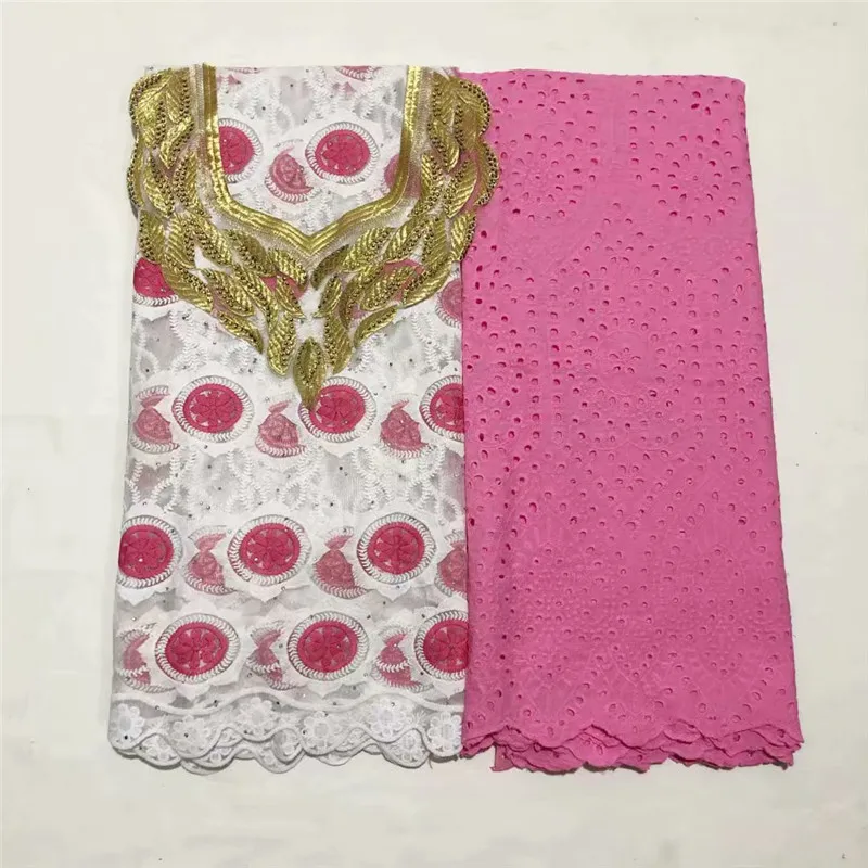 Африканская кружевная ткань вышитая кружевная ткань в нигерийском стиле Высококачественная швейцарская вуаль кружевная швейцарская хлопковая ожерелье