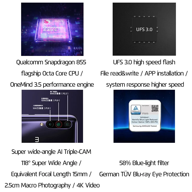 Meizu 16T VOLTE 4 аппарат не привязан к оператору сотовой связи 6G/8G 128G/256 г Snapdragon 855 Octa Core 6," FHD+ безрамочный экран с Экран 3 задних камеры мобильного телефона 4500 мАч