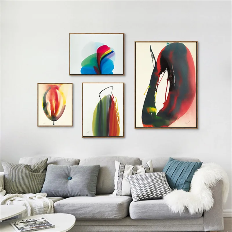

Cross Border Foreign Trade Hot Selling Simple Northern European-Style Minimalist Abstract Impression Color Living Room Hanging P