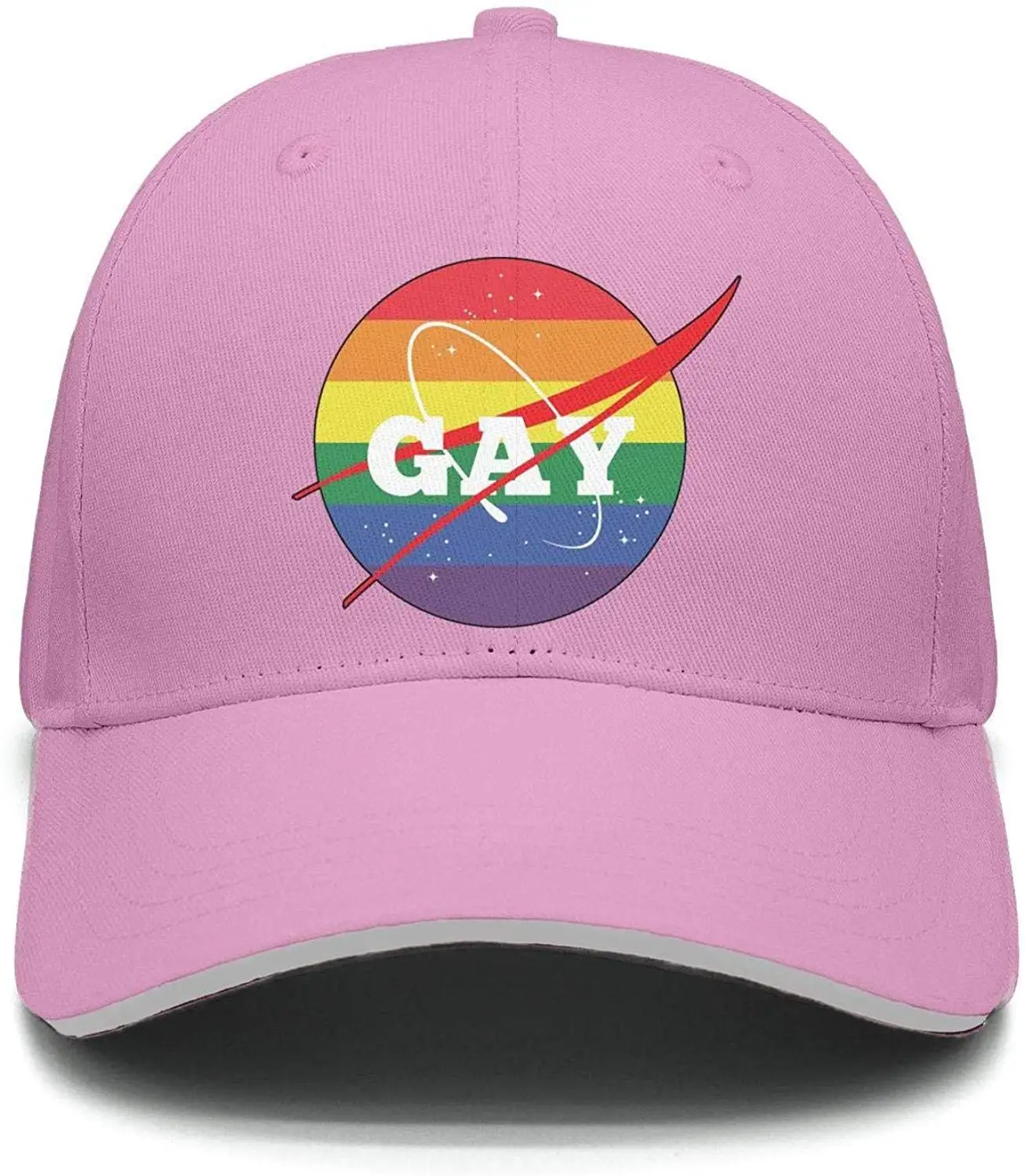 Gay Pride логотип Радуга Женская классная Регулируемая сетчатая Кепка хлопковая бейсбольная Кепка шляпы