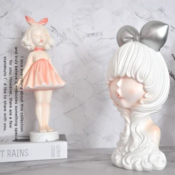 

Nordic Angel beautiful girl decorations home table resin decoration accessories modern small lovely kiss and best gift statue