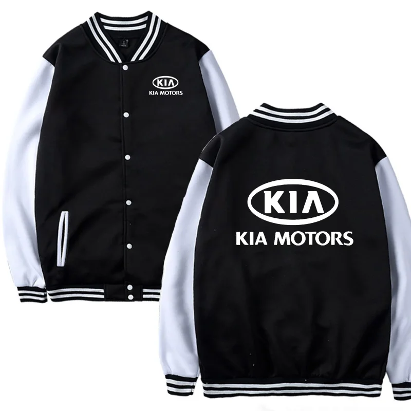 Мужская бейсбольная куртка KIA с логотипом автомобиля, повседневные теплые толстовки в стиле хип-хоп Harajuku, мужская бейсбольная форма, облегающая одежда унисекс