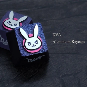 

[HFSECURITY] DVA Pink Color 3D Aluminuim key Cap D. Va Keycaps for Mechanical Keyboard