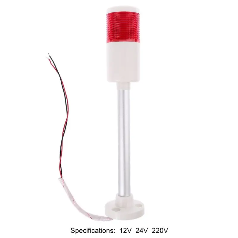 40cm Industrial Signal Light Column LED Indicator Warning Lamp Red Tower Light DC 12V 24V AC 220V Continuous