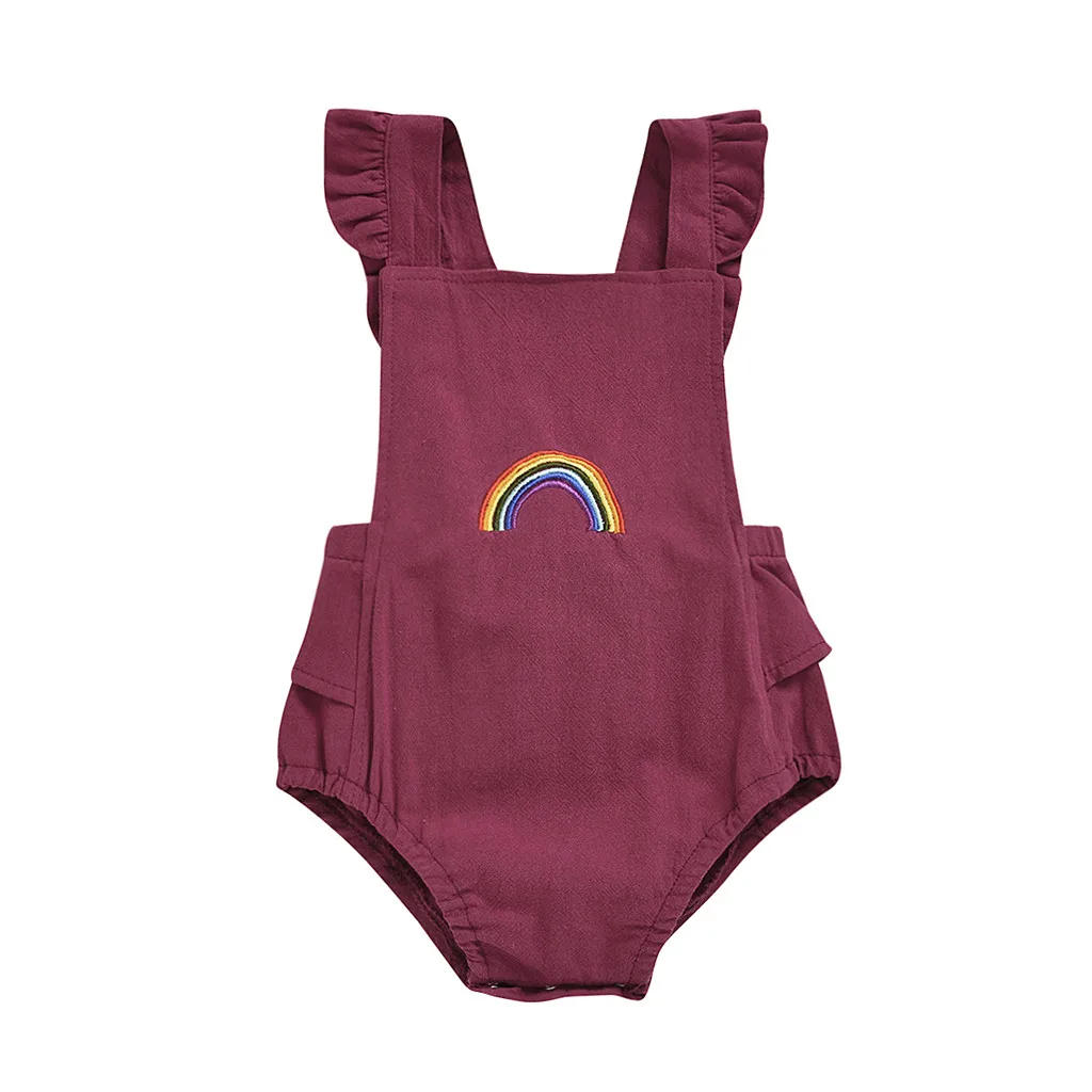 Комплект для маленьких девочек; комбинезон на лямках с рукавами-крылышками и радужным принтом; комбинезон с принтом «Гармония-пердит»; боди; L1211