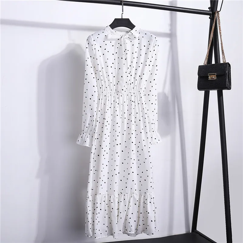 Корейская черная рубашка Vestidos, офисное винтажное осеннее платье в горошек, Женское зимнее платье 2020, платье миди с цветочным принтом и длинн... Корейская черная рубашка Vestidos, офисное винтажное осеннее платье в горошек, Женское зимнее платье 2020, платье миди с цветочным принтом и длинн...