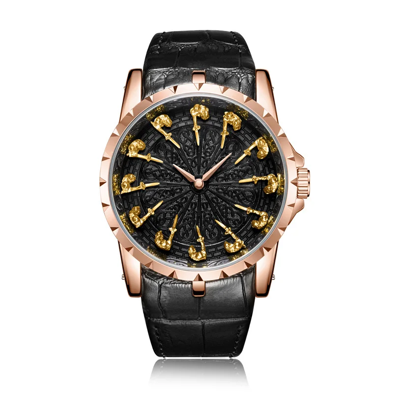 

Men Watches Top Brand Luxury 2021 Rose Gold Dial Casual Watch Men Business Quartz Leather Strap Men's Clock Relogio Masculino